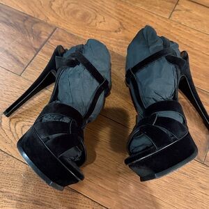 Authentic Saint Laurent Black suede heels